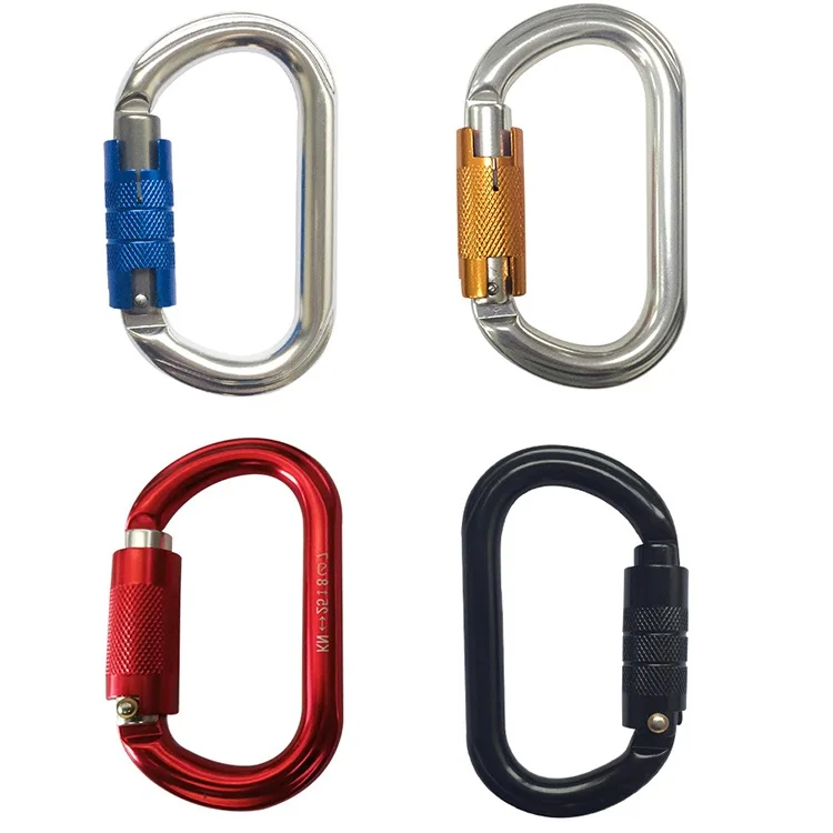 
Custom 25KN UIAA CE Certified Snap Hook Aluminum Locking shaped Carabiner Climbing 