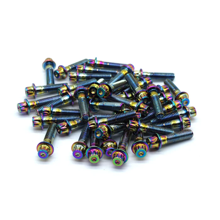 Hot Sale Alloy Steel Hardened 12 point flange split rim wheel bolt with titanium Chrome plated