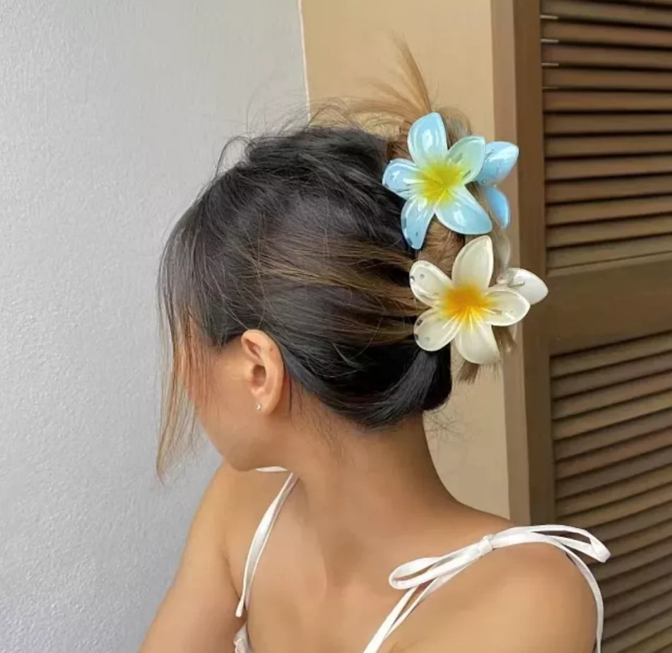 Bauhinia цветок конфетных цветов ацетатные Когти для волос прозрачные акриловые яичные цветы зажимы для волос для женщин и девочек