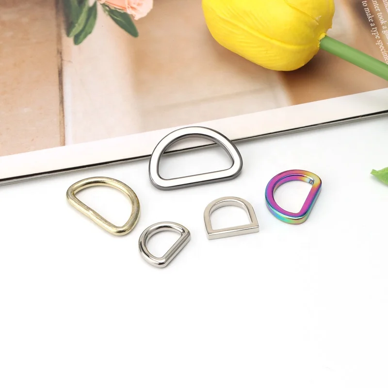 Wholesale Bag Accessories Handle Ring D Zinc Alloy Custom D-Ring Buckle Colorful Metal D Ring for Handbags