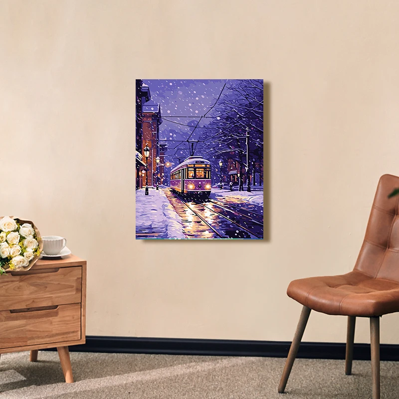 Wholesale New Design Painting By Numbers Winter Landscape DIY Paint By Number Modern Painting By Numbers Art For Home Decoration