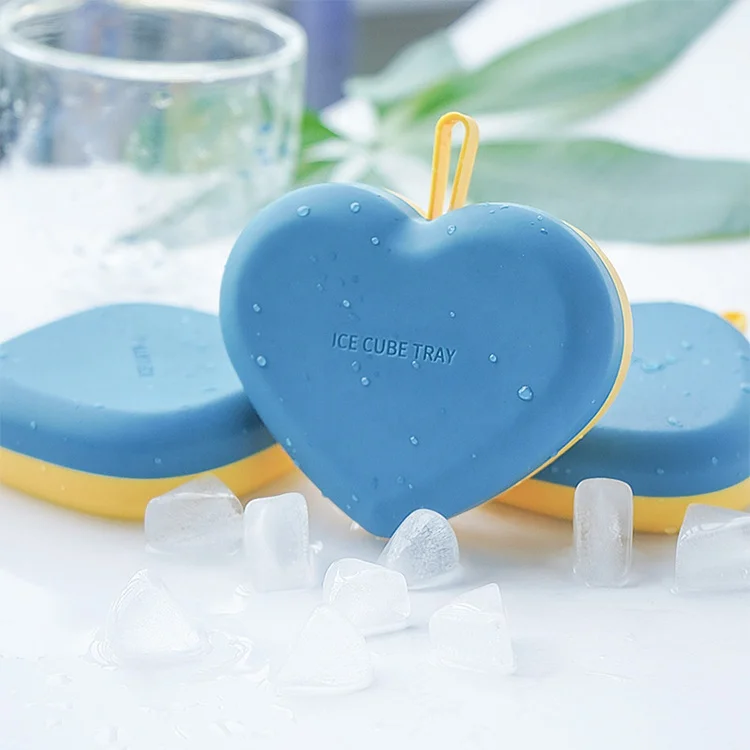 Online Food Grade Silicone Ice Cube Tray Heart Shape Ice Cube Maker Silicone Ice ball Mold