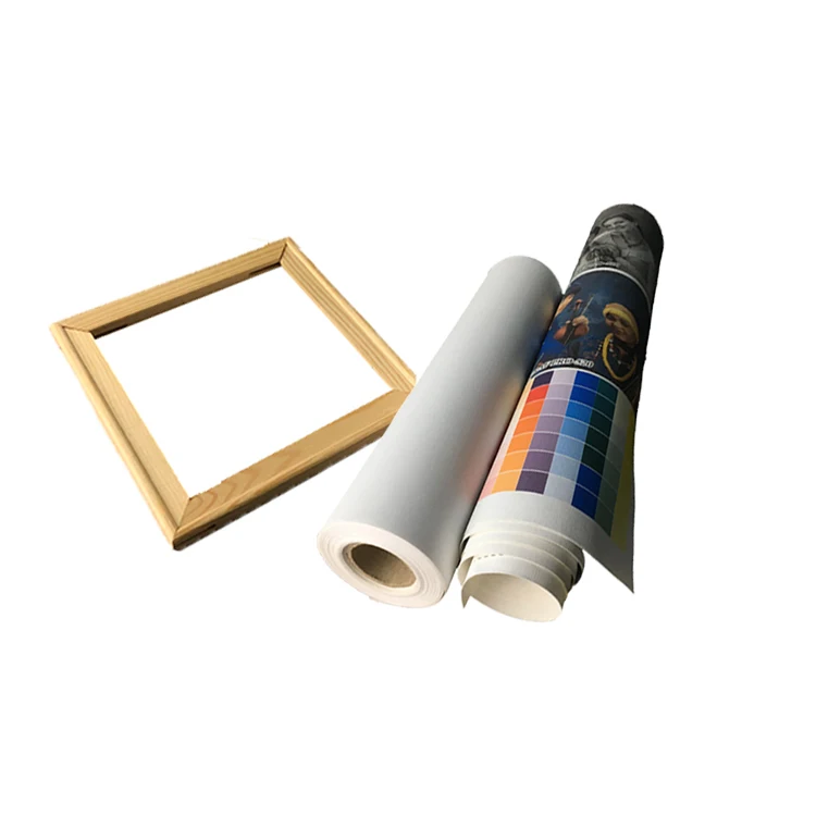 Eco solvent Latex printable natural white  waterproof Polyester artist inkjet canvas roll