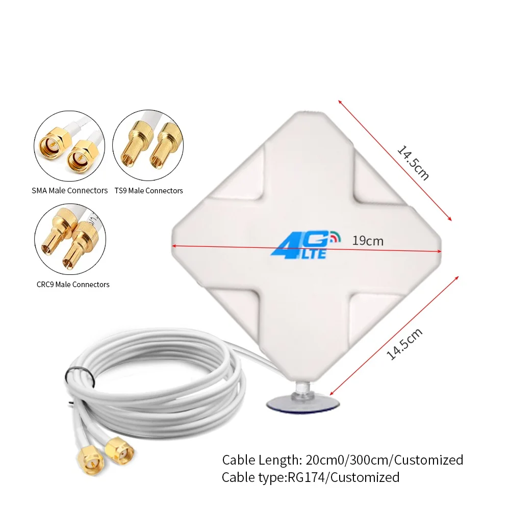 High Gain 35dbi Lte Antenna 4g Digital Dual Mimo Panel Gsm/3g Wifi Signal Booster Outdoor Flat Panel Antenna Router 4G