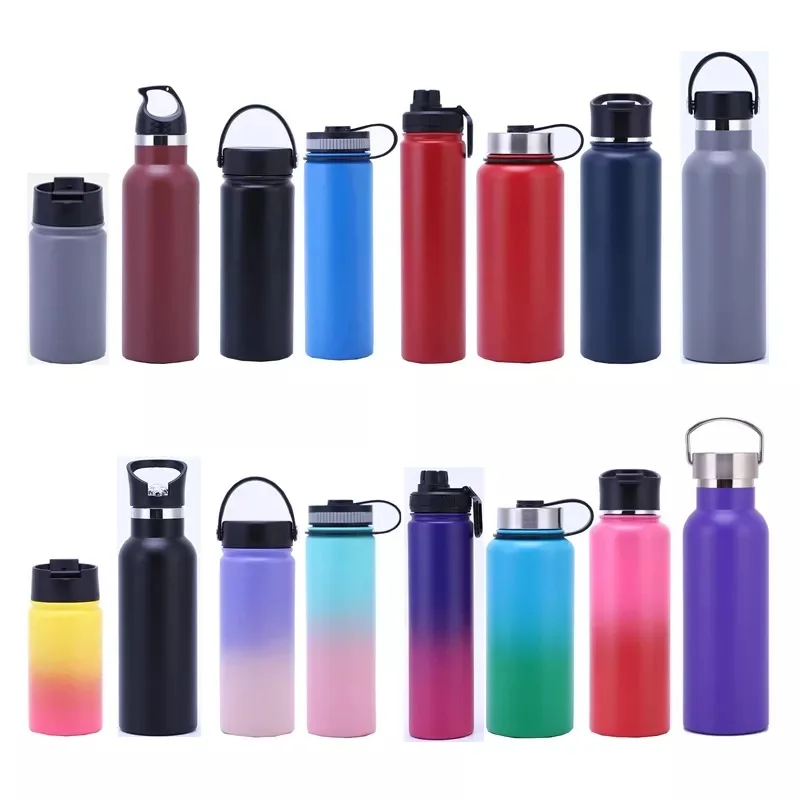 14oz 18oz 22oz 24oz 32oz 40oz 64oz 87oz 304 Stainless Steel Thermos Bottle Large Capacity Outdoor Sports Tumbler Water Bottle