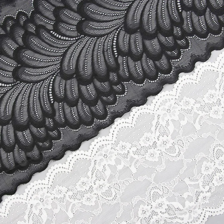 Stock stretch lace trim of decorative lace ready to ship