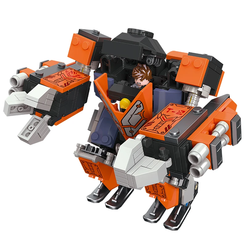 JIESTAR TOY 308 pcs boys collectable diy combat titan mecha robot moc building block brick kids birthday gift children robot toy