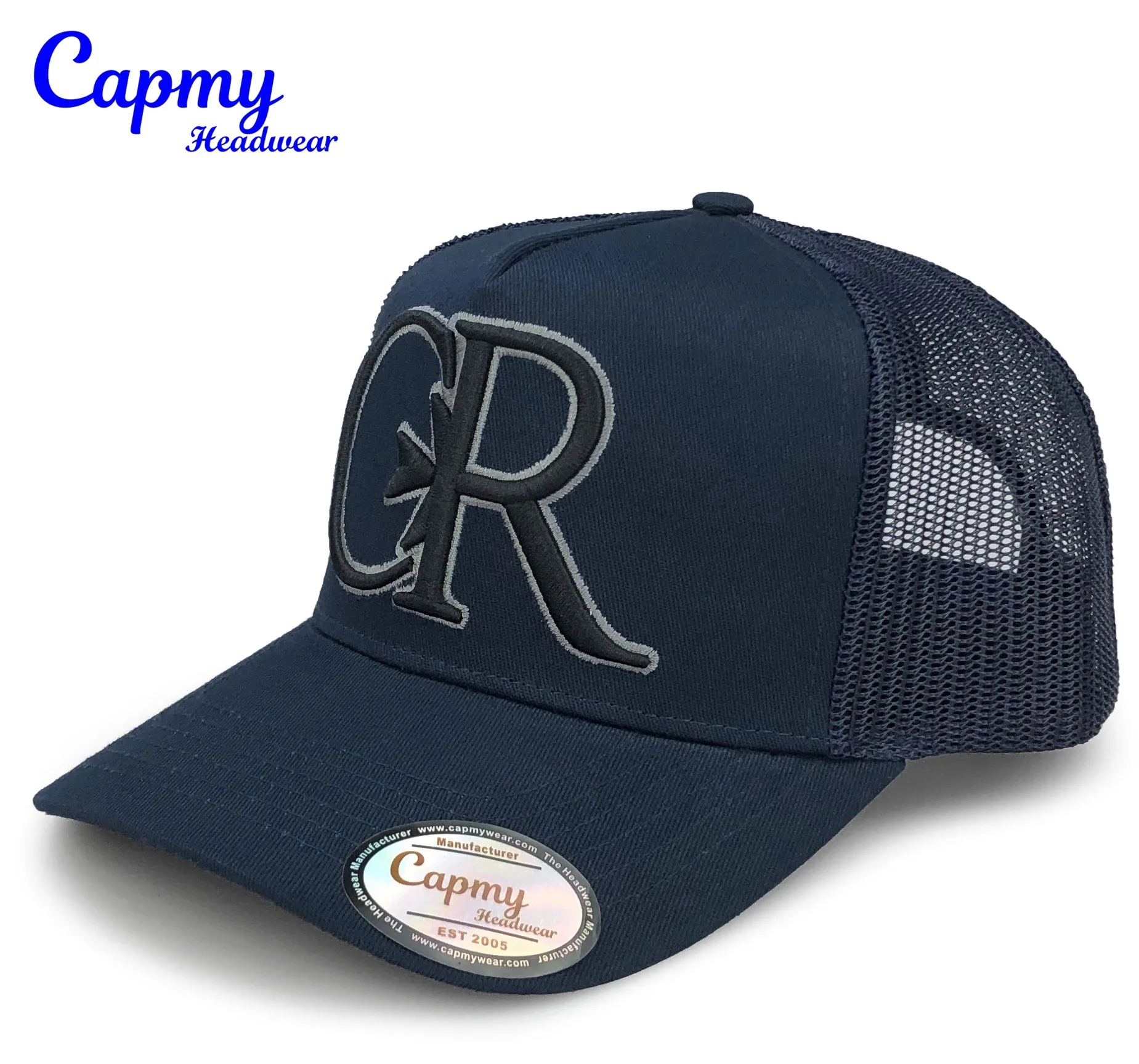 Customized Cotton Factory White A Frame Cap New Designs 3d Embroidery Sports Baseball Hats A Frame 5 Panel Baseball Caps