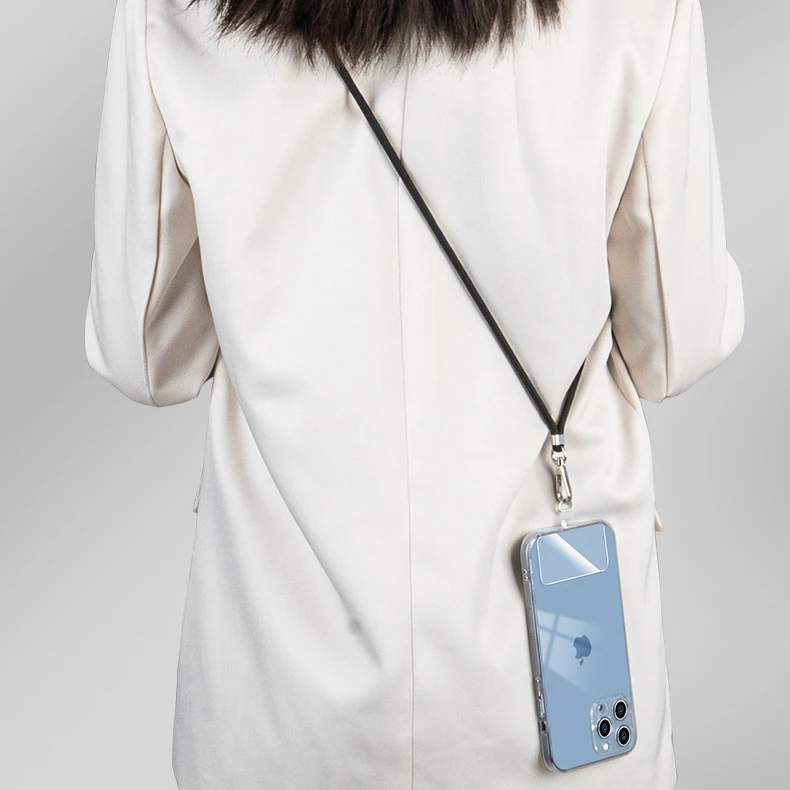 Unbreakable Strong Clear Phone Tether Tab Phone Case Lanyard with Metal Ring Universal Crossbody Patch Phone Lanyard Holder