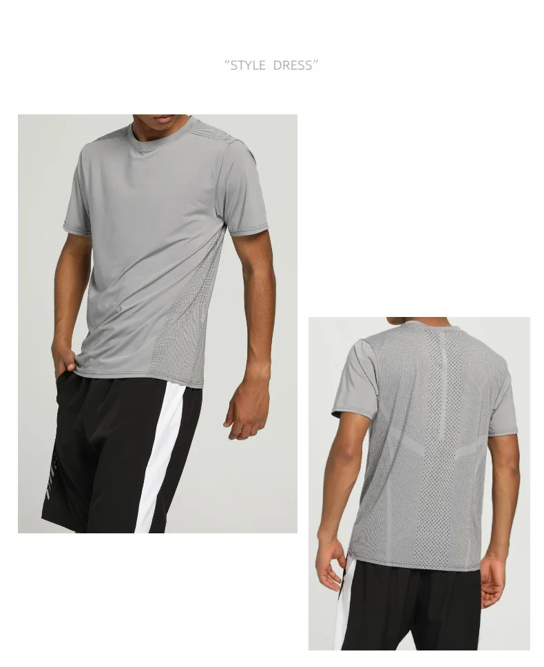 85% Nylon 15% Spandex Mens Top Quality Moisture Wicking Quick Dry Active Athletic Performance Gym T-shirt