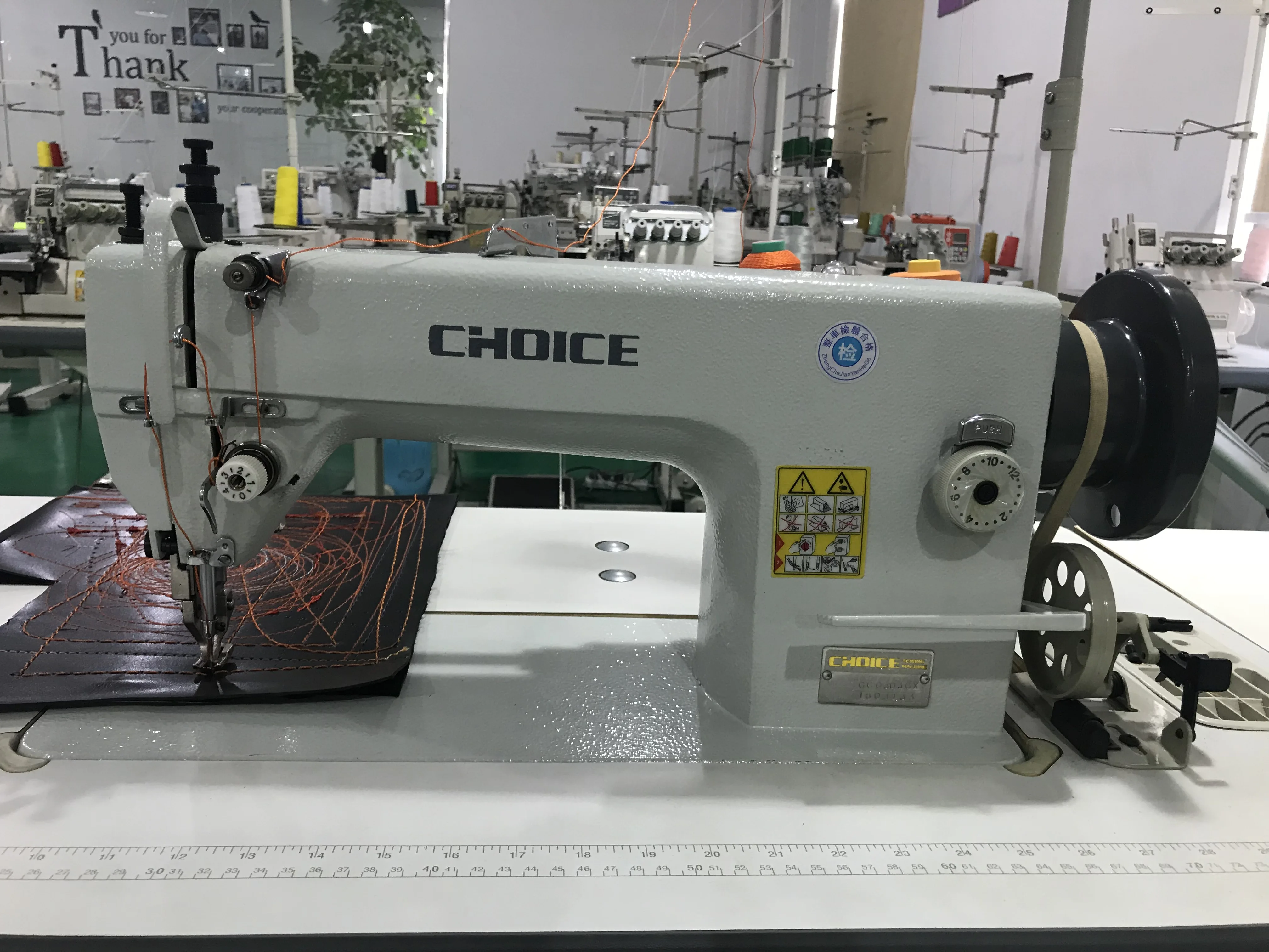 Walking Foot Leather Long Arm Heavy Duty Single Needle Lockstitch Flat Lock Sewing Machine GC0303-CX