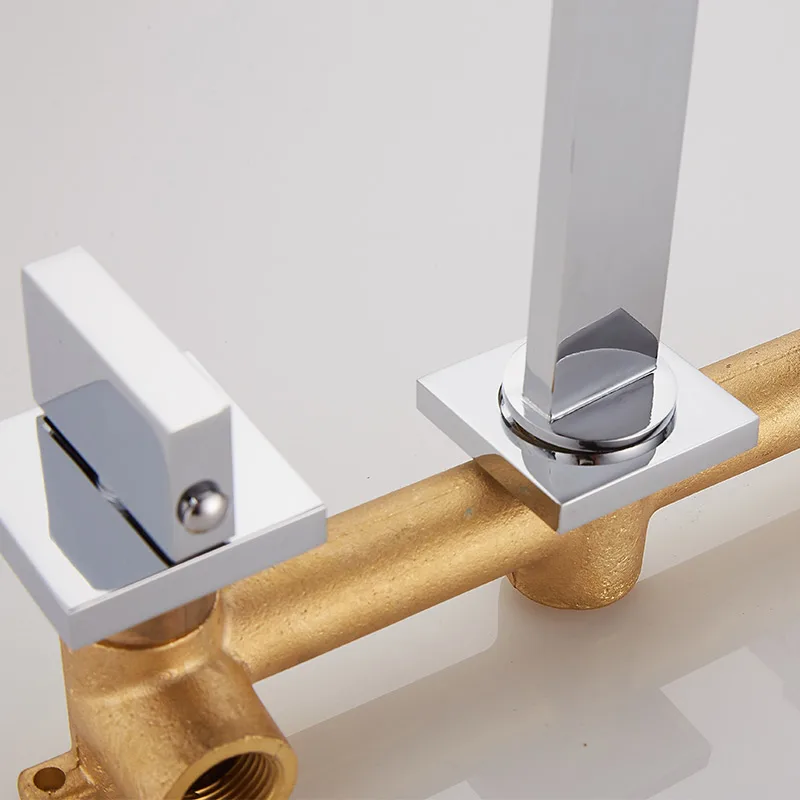 
High quality brass wall mounted mixer tap hidden basin faucet in-wall concealed wash basin mixer 