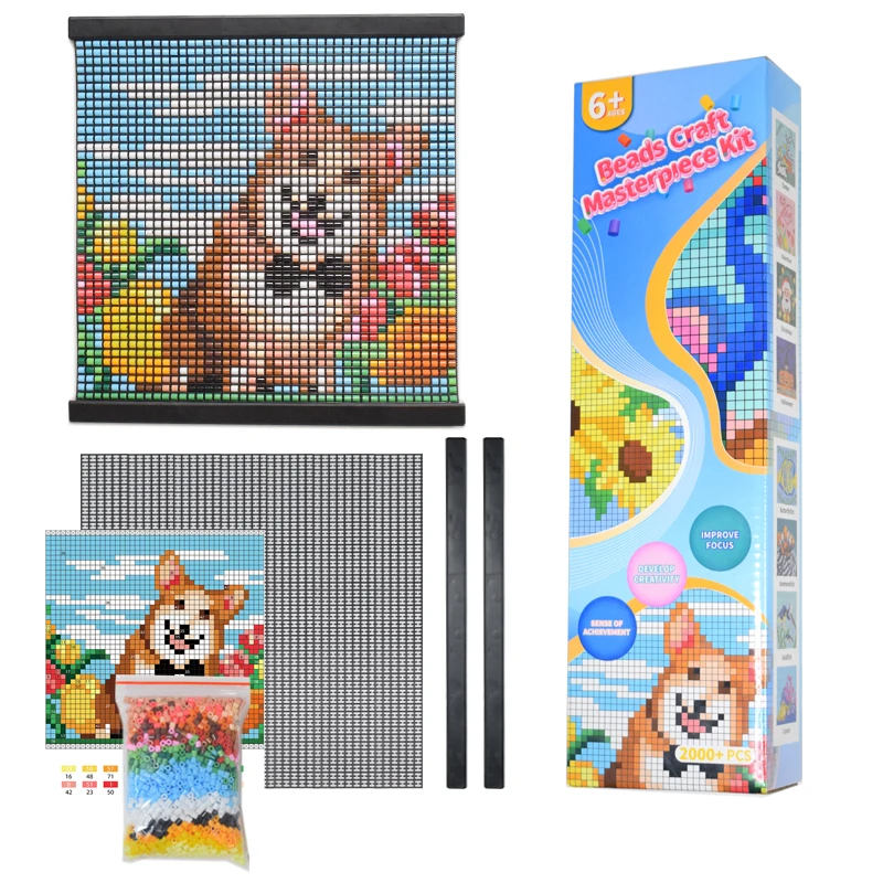 HAMA beads creativity canvas  Christmas Pattern Multi colors No-Iron Fuse Bead Craft Masterpiece Kit for Kids and Adult