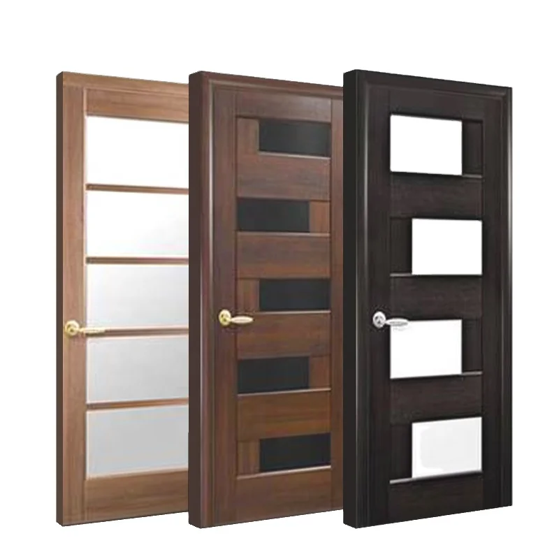 Bowdeu Factory Fancy wood solid wooden glass door designs