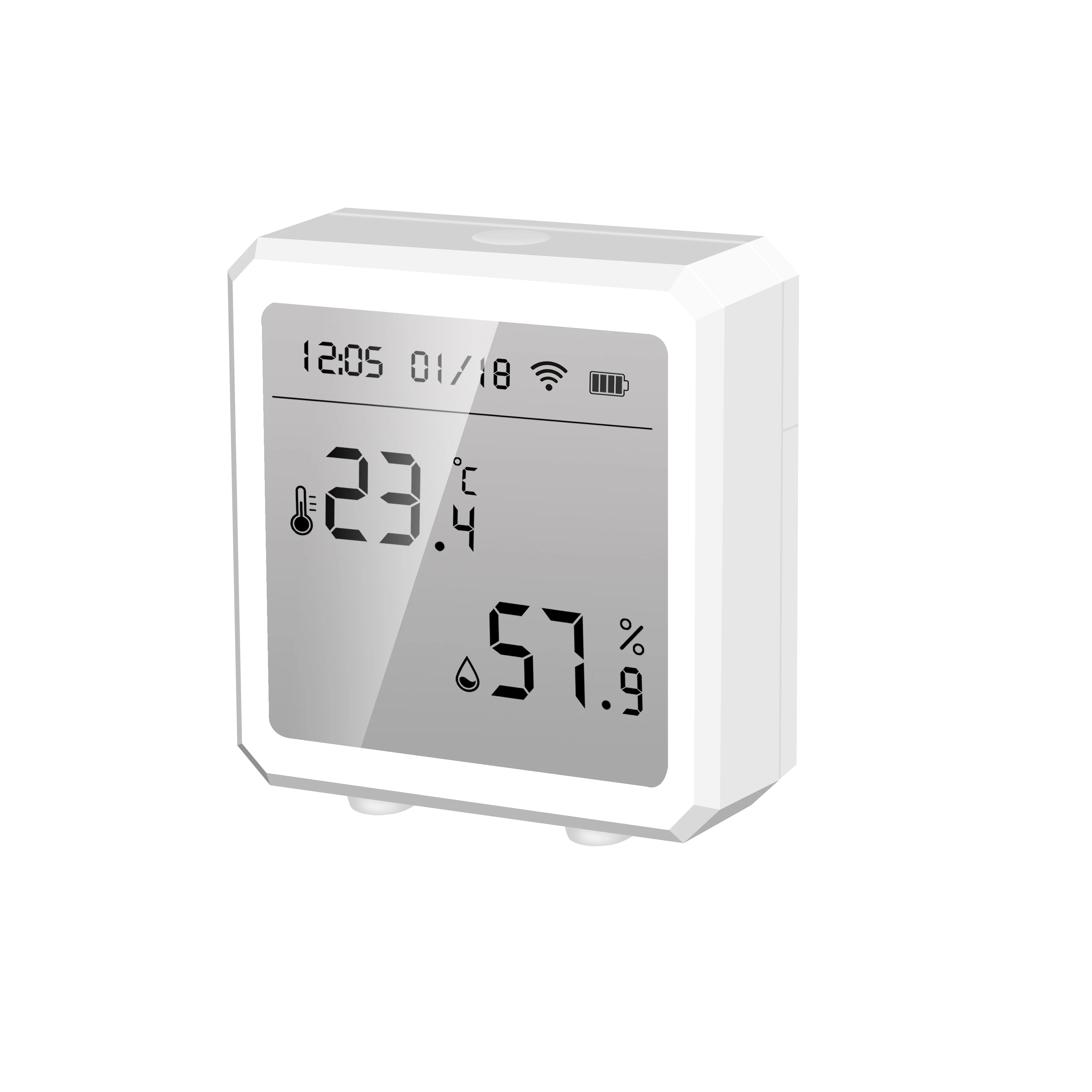 White/Black Hygrometer and Thermometer Sensor Tuya Wifi Temperature & Humidity Sensor with LCD Display