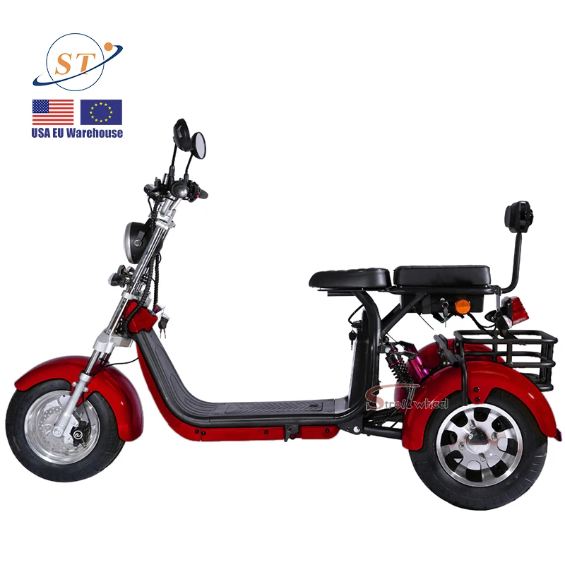 eu warehouse eec Adult three wheel bicycle Lithium Battery 60V 20Ah 2000w 3 wheel electric scooter citycoco electric motorcycle