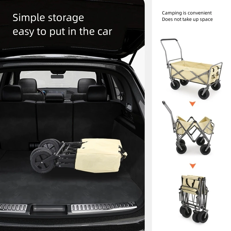 Collapsible Folding Cart Heavy Duty Wagon for Sports CampingG arden and Shopping