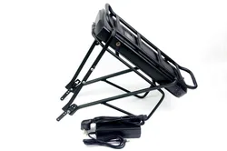 new model rear rack battery 36v 48V13ah15.6AH18.2AH for e bike with BMS and charger
