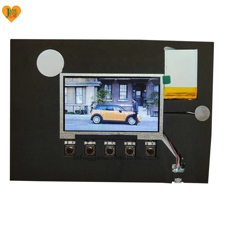 Подарочная упаковка, видеобокс, ЖК-модули, горячий пикантный hd lcd mp4 плеер, видеокарта, 4,3 дюймовый видеомодуль на eva lcd, поздравительная открытка