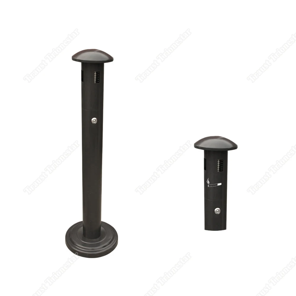 Traust unique iron outdoor smokeless floor free standing up cigarette ash receptacle trash bin can ashtray
