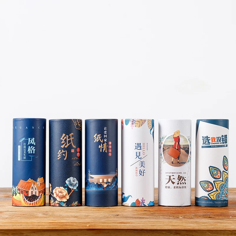 Custom Print 4 Color Printed For Toys Brown Kraft Pumping Random Carton Tissue Tea Paper Tube Box Packaging