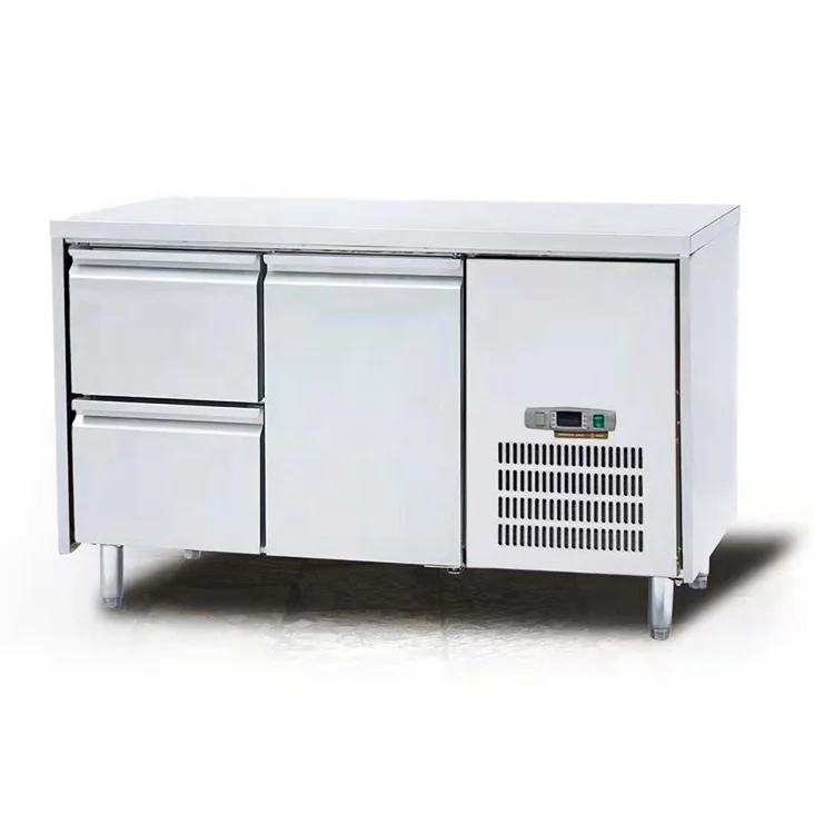 Worktop Freezer Working Table Fridge Workbench Refrigerator Equipment Milk Tea Shop Commercial Under Refrigerated Work Bench