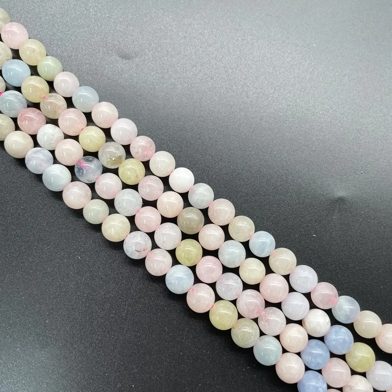 Wholesale Morganite Round Loose Beads for Jewelry Making Natural Gemstone Beads beads for jewelry making