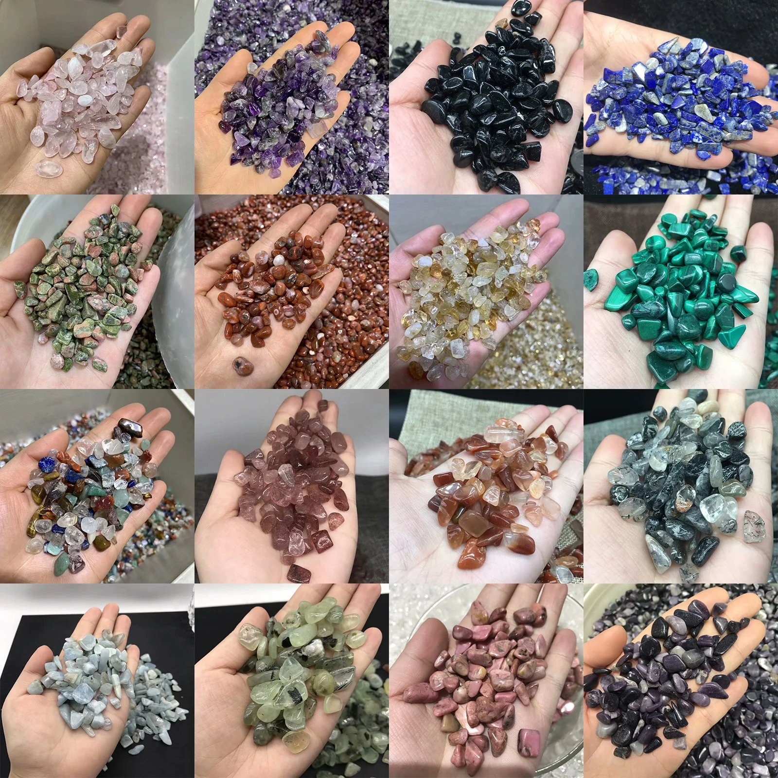 Natural Rose Quartz Healing Crystal Gravel Tumbled Stone