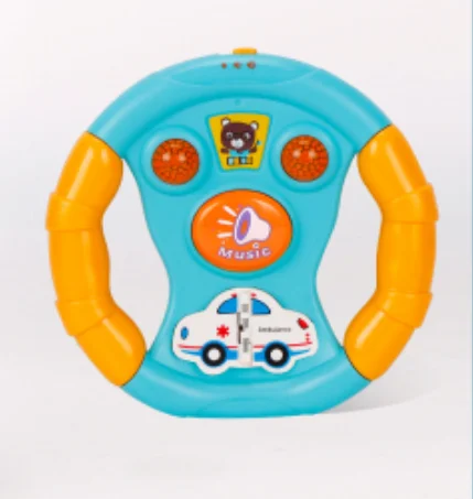 Hot Popular Kids Cartoon Music Telephone & Car & Steer Wheel 3 Pieces Toy Sets with light and sounds