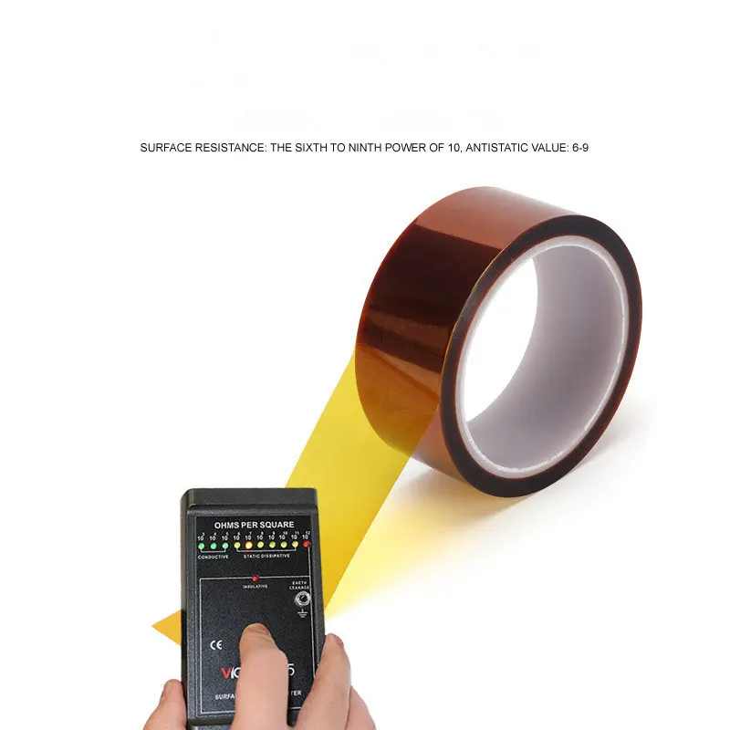 0.05mm High Heat Resistance Electrical Insulation ESD Kapton Tape Antistatic Polyimide Self Adhesive Tape For PCB Board Masking