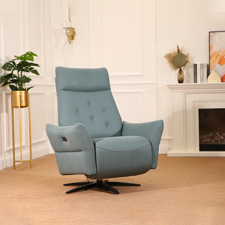 Вращающееся кресло в современном стиле, кресло для гостиной с откидной спинкой, поворотное кресло-шезлонг с Usb-зарядкой