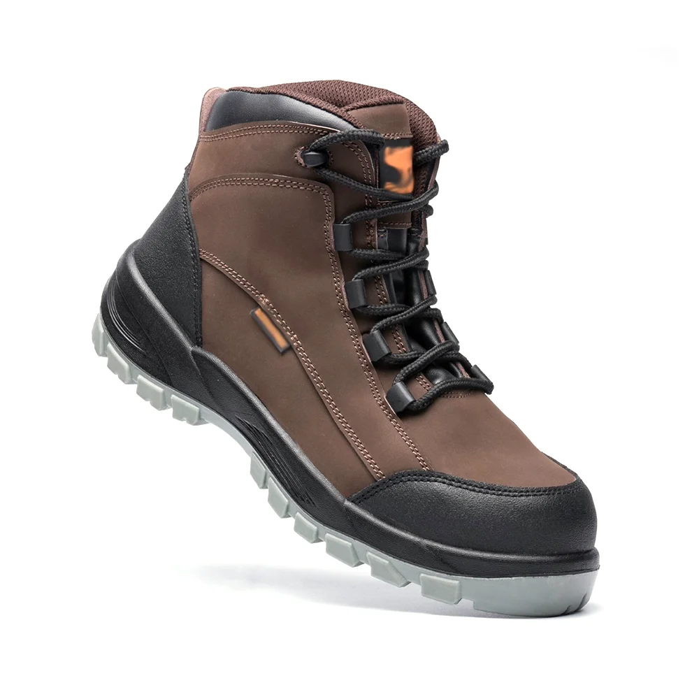 Factory Outlet Custom Genuine Leather Middle Cut Electrical Insulation Men Shoes Leather Safety Boots