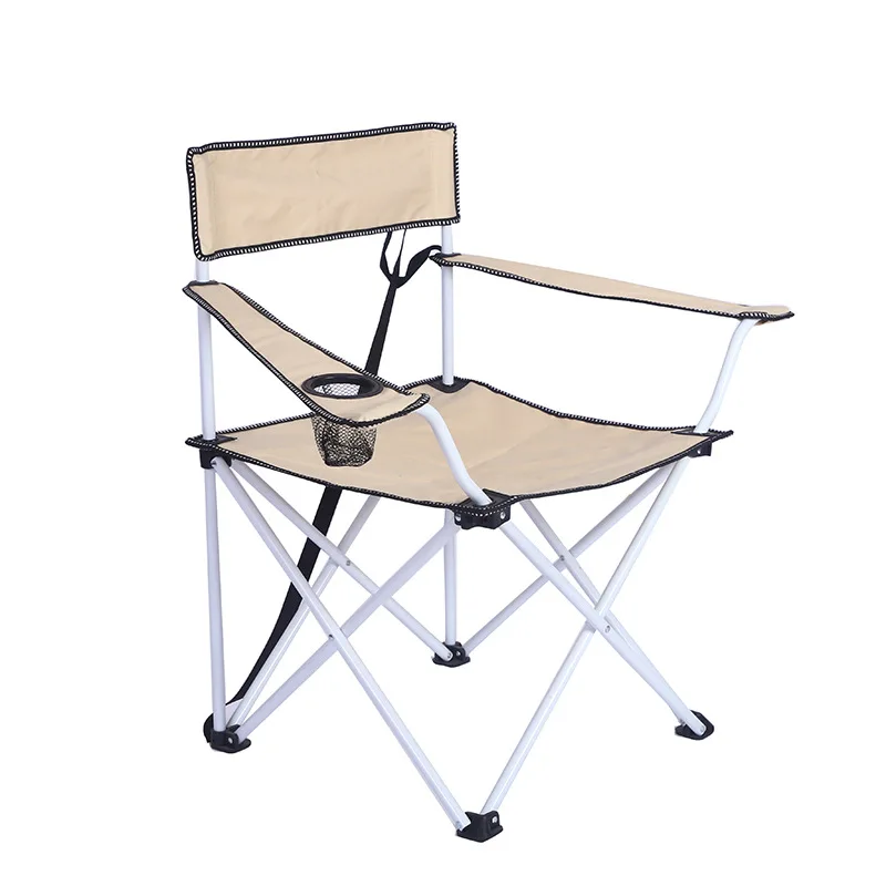 Portable Outdoor Chair Aluminum Frame Folding Camping Chairs With Cup Cool Bag