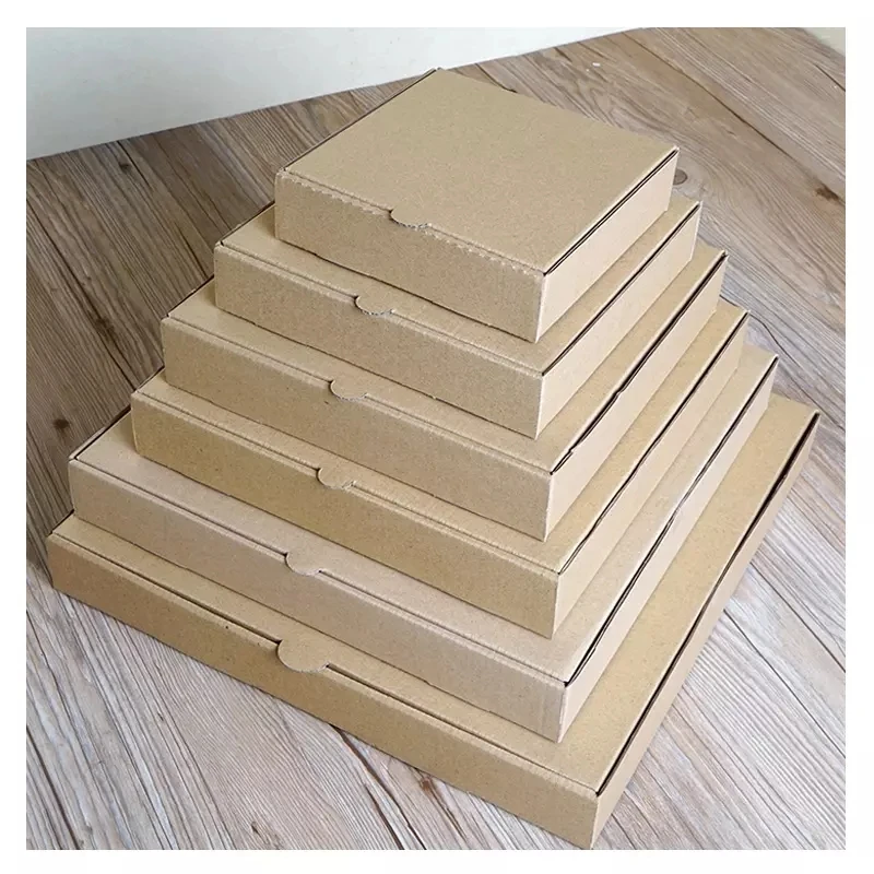 High Quality Custom Logo kraft paper Pizza Box Packaging Custom Printed Pizza Boxes Hot Sale Pizza Corrugated Carton Box