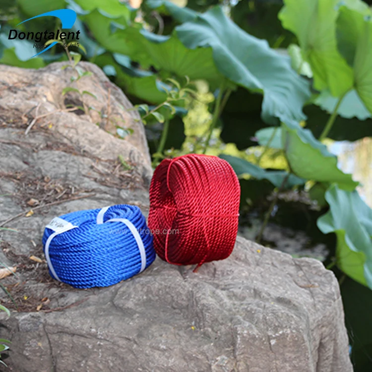 18mm   yellow polyethylene rope twisted pe twisted seaweed rope three strands of polyethylene rope