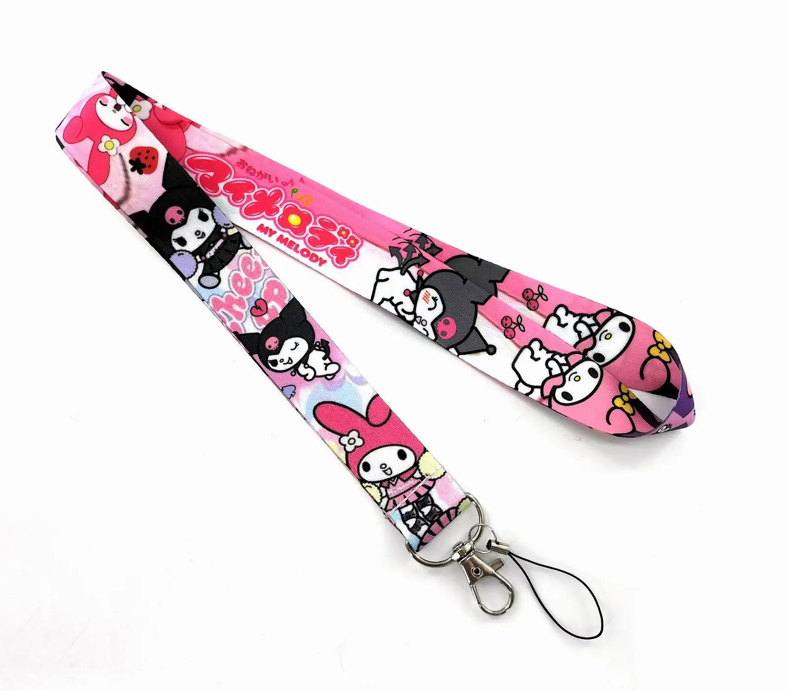 2023 Hot Selling Cartoon Sanrio Lanyard Kuromi Melody Custom Print Phone Rope Sling Neck Strap Polyester Lanyards