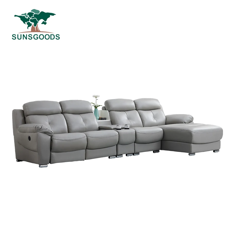 Luxury Corner L Shape Sectional Couch Sofa Comfortable Leather Furniture Living Room with recliner Furniture