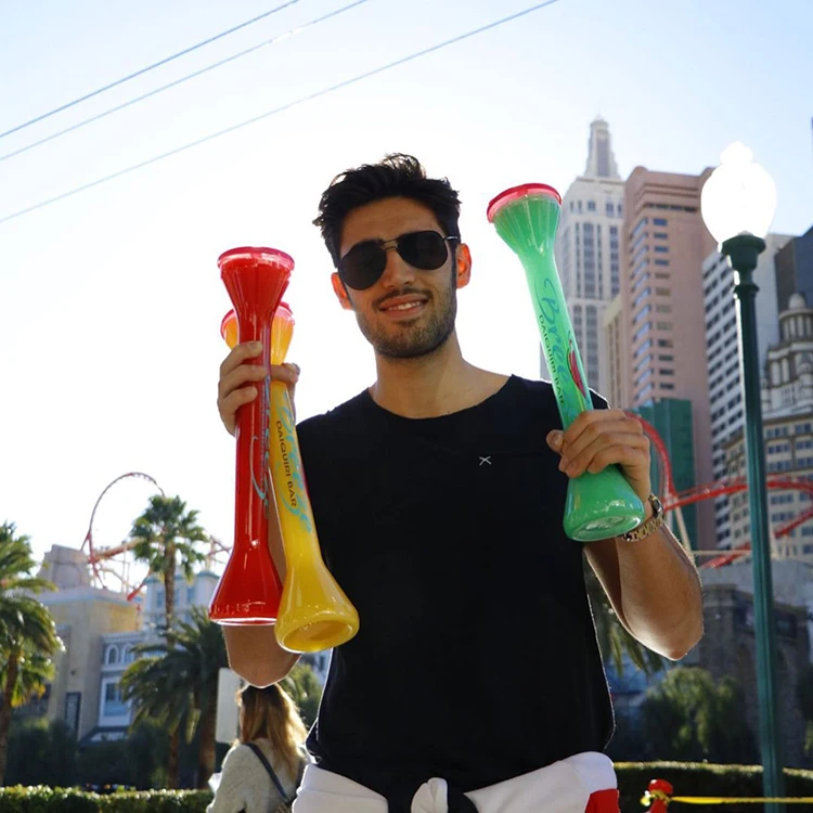 700ml/24oz long disposable plastic cup party slushy yard beer glass festival yard stick cups with lanyard