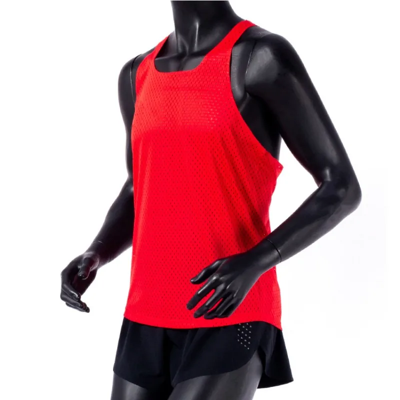 Quick dry mens and women seamless vest gym fitness sports tank top custom polyester marathon running singlet