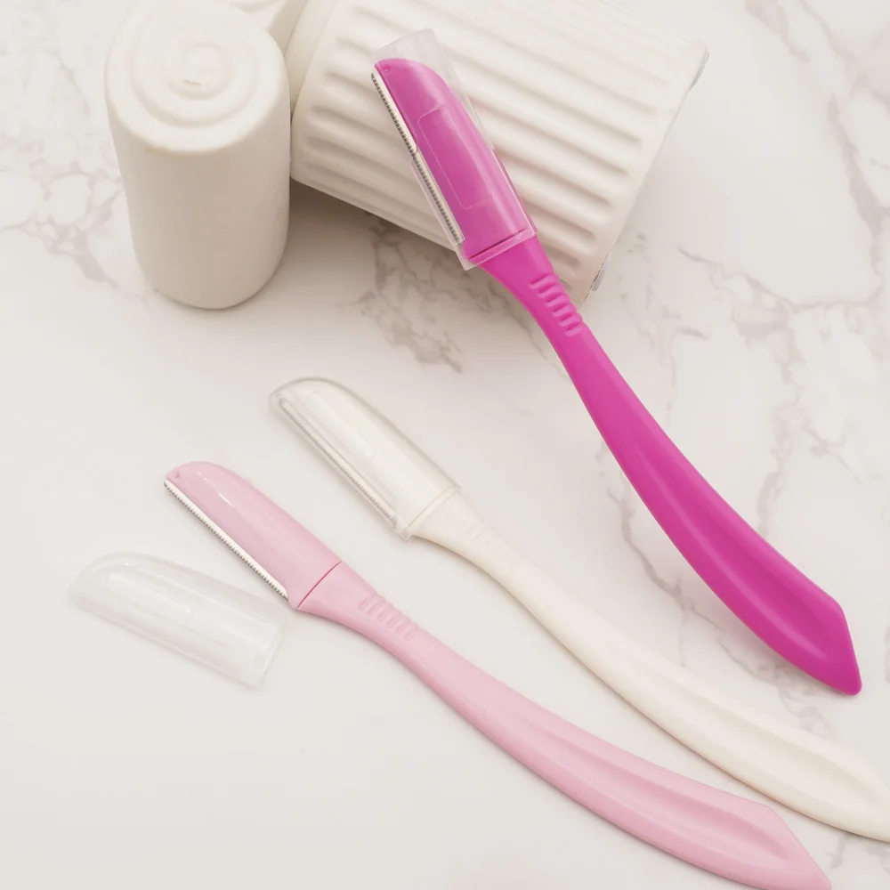 3 pieces eyebrow razor + 1 piece precision cover, micro blade eyebrow razor dermaplane razors, facial razors for women