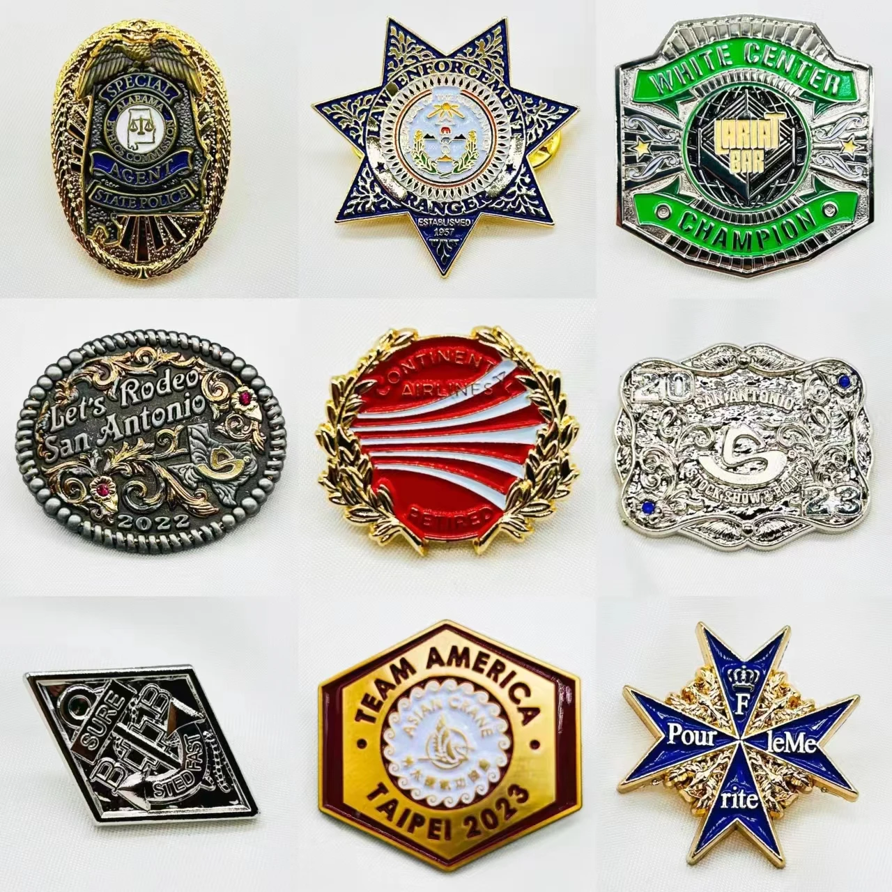 High Quality Souvenir Custom Logo Metal Hard Enamel Badge Fashion Jersey Decorative Lapel Pins for Clothes