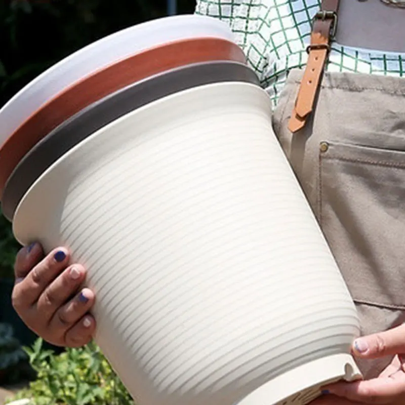 Nursery Pots for Plants Plastic Pots with Drainage Hole Saucer for Gardening Plants Flowers Garden Home Office