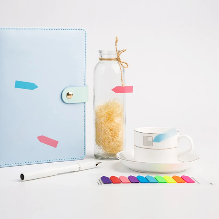 Premium quality 10 color water-resistant PET transparent flags book index tab sticker sticky notes