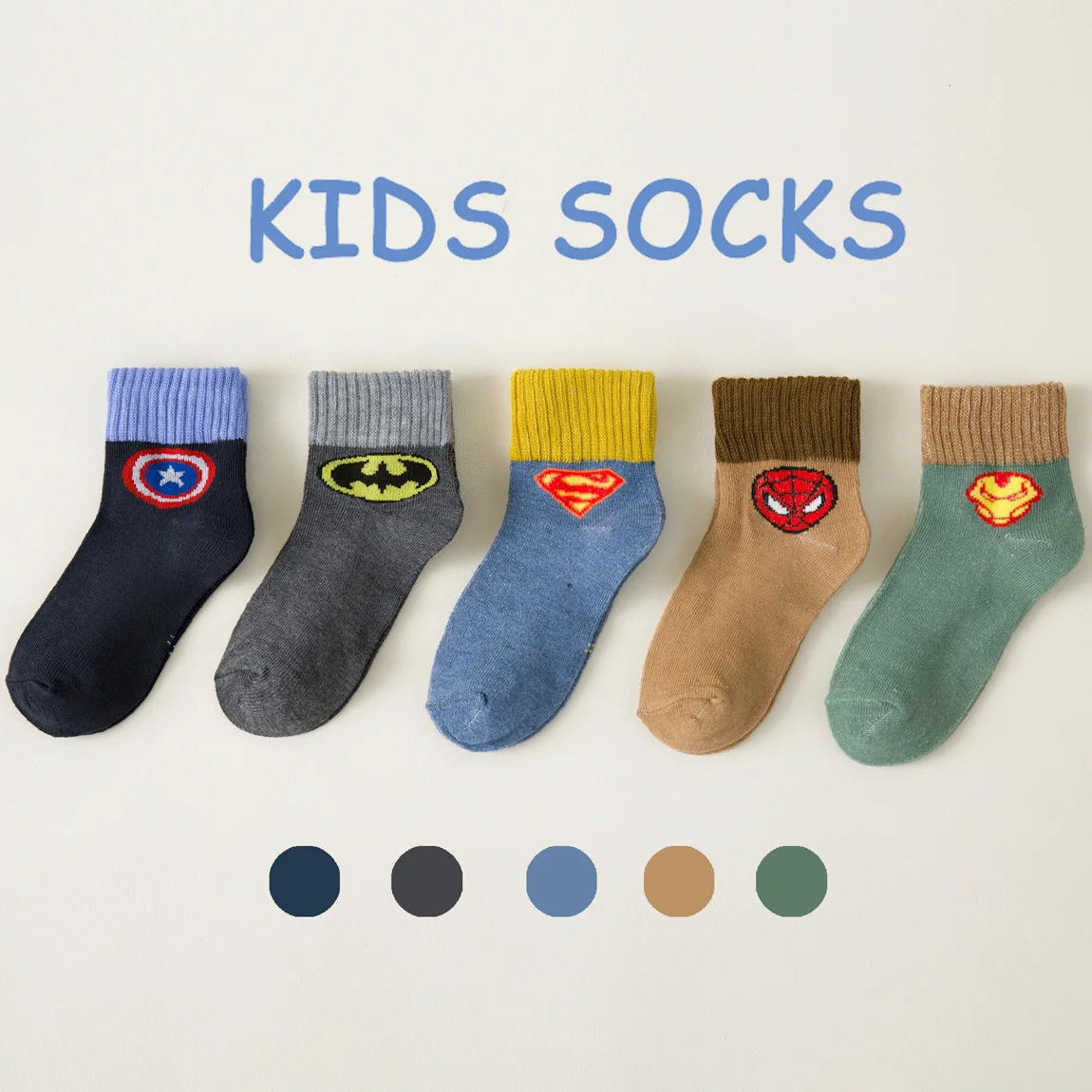 Детские хлопковые носки средней длины с героями мультфильмов