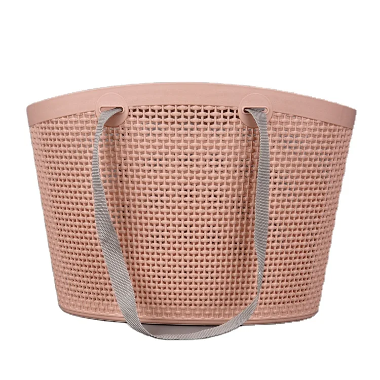 New Product Large Bead Curtain Pattern Pp Storage Basket Extra Large Grocery Shopping Basket
