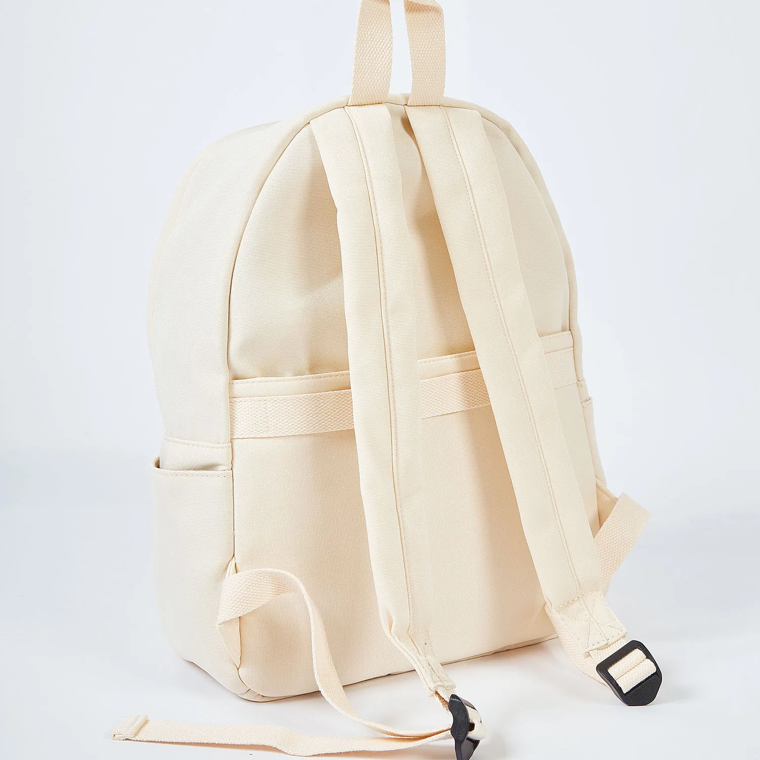 New Fashion White Casual Sports Backpack Simple Large Capacity School Bag RPET Recycled Classic Canvas Backpack For Teenagers