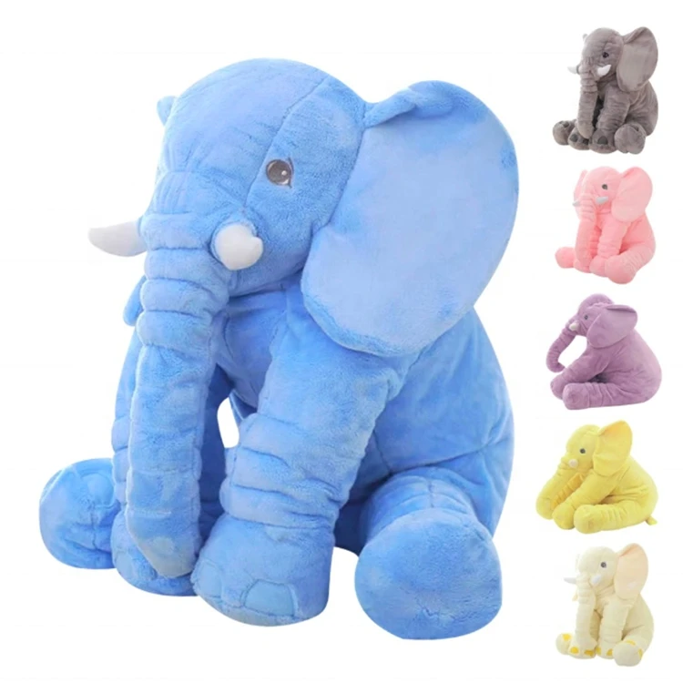 
40/60cm Multiple Color Options Soft Stuffed Elephant Big Toys Doll Baby Sleeping Plush Elephant Pillow 