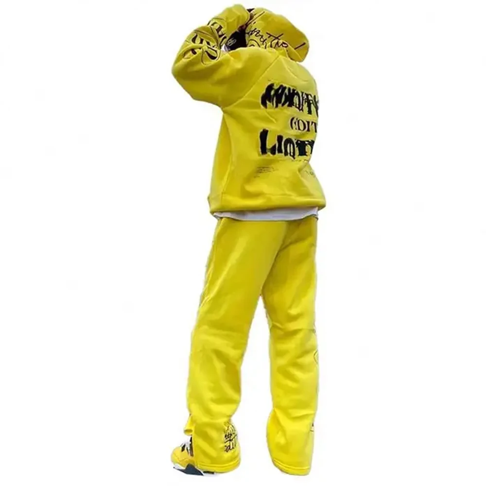 High Quality cotton blank plain men tracksuit heavyweight oversized sweatsuit Sets unisex custom plus size jogger