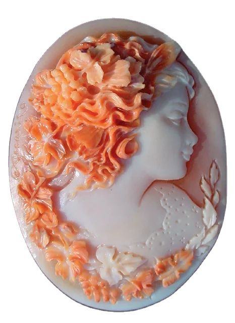 Shell Cameo Hand-carved Bacchante No Resin Natural Loose ORANGE RED WHITE Oval Cut CORAL CAMEO ITALY Carnelian 40x30mm