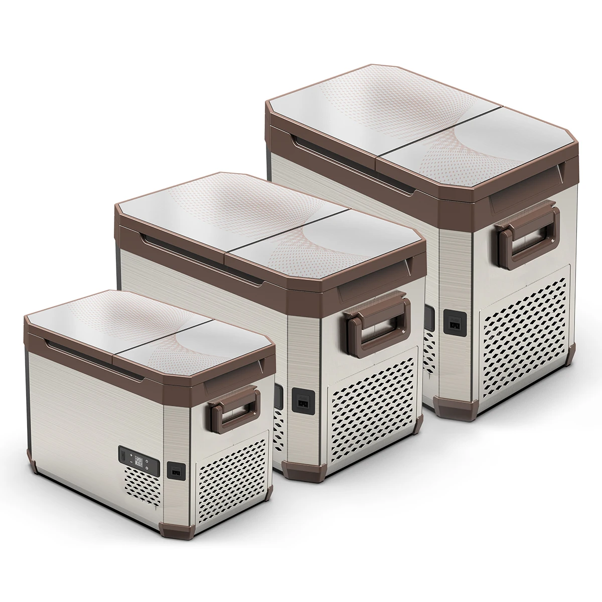 AS45 Alpicool Dual-zone Fridge 12V Mobile Freezer and Refrigerator Compressor Compact Metal Mini Car Fridge for Camping Outdoor